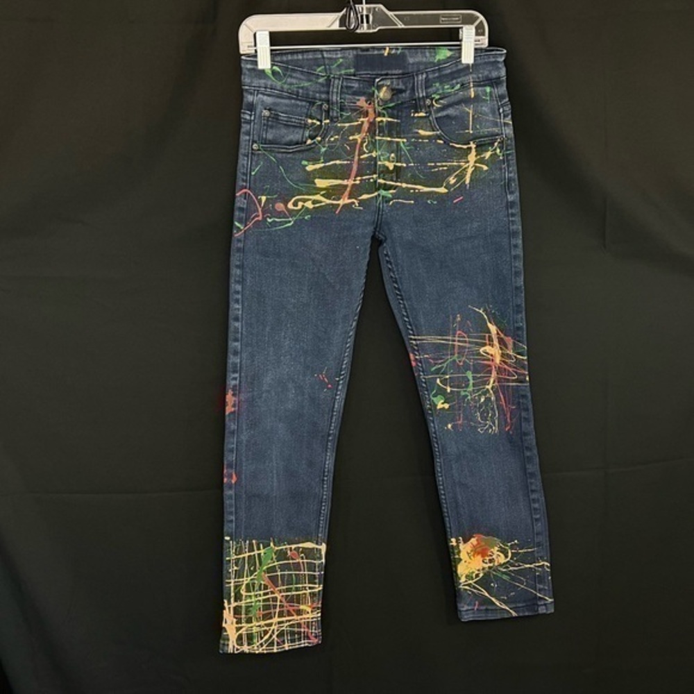 Light Navy Blue Painters Jeans Slim Straight Leg Jeans 🎨